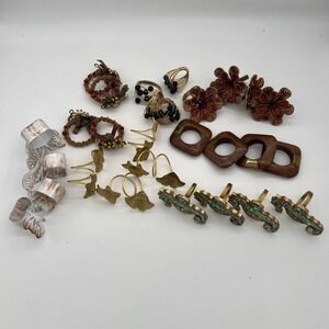 Pier 1 Imports ~‎ Lot Of 28 VTG Napkin Rings~ Sea Horses, Butterflies Beautiful!